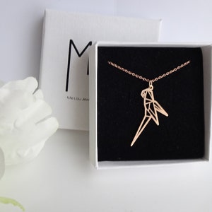 Rose Gold Parrot Necklace.