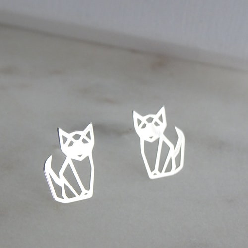 Cat Ear Jacket Earrings Gold Ear Jacket Cat Earrings Front Etsy Israel