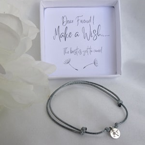 Make A Wish Bracelet. Make A Wish Sterling Silver Dandelion Charm Bracelet. Minimalist Make A Wish Bracelet. Dainty Wish Cord Bracelet.