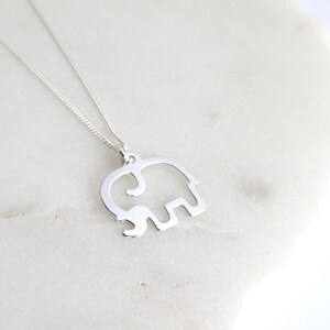 Sterling Silver Elephant Necklace: Baby Elephant Pendant