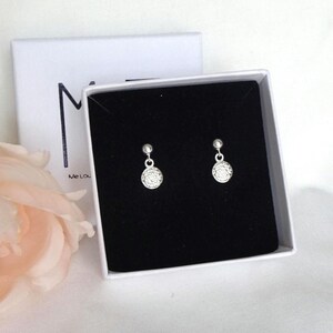 Sterling Silver Earrings with Dotty Drops. Minimalist Round Dots Dangle Earrings. Polka Dots Studs. Minimalist Round Dots Dangle Ear Post.