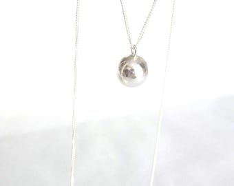 Sterling Silver Ball Necklace: Simple 10mm Pendant