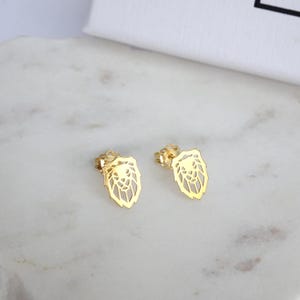 Lion Stud Earrings. Leo Zodiac Birthday Gift. Hypoallergic Lion Earrings. Leo Gift. Lion Jewellery. Strength,  Charisma Earrings.