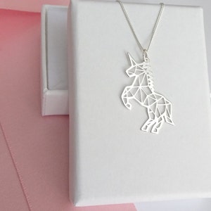 Unicorn Necklace. Sterling Silver Openwork Unicorn Necklace.