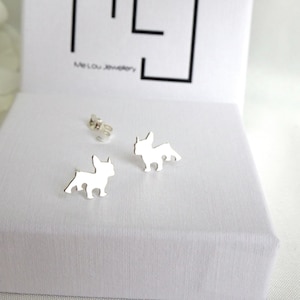 Pug Stud Earrings. Bulldog Stud Earrings. Sterling Silver Pug Earrings. French Bulldog Earrings. Bulldog Gift.