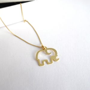 Gold Elephant Necklace: Sterling Silver Baby Elephant Pendant