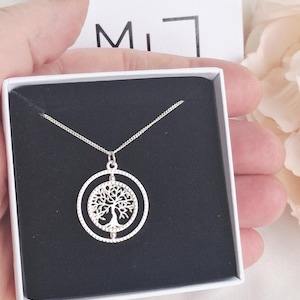 Rotating Tree of Life Necklace, 925 Sterling Silver Pendant