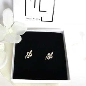 Sterling Silver Snake Stud Earrings: Hypoallergenic Animal Jewelry