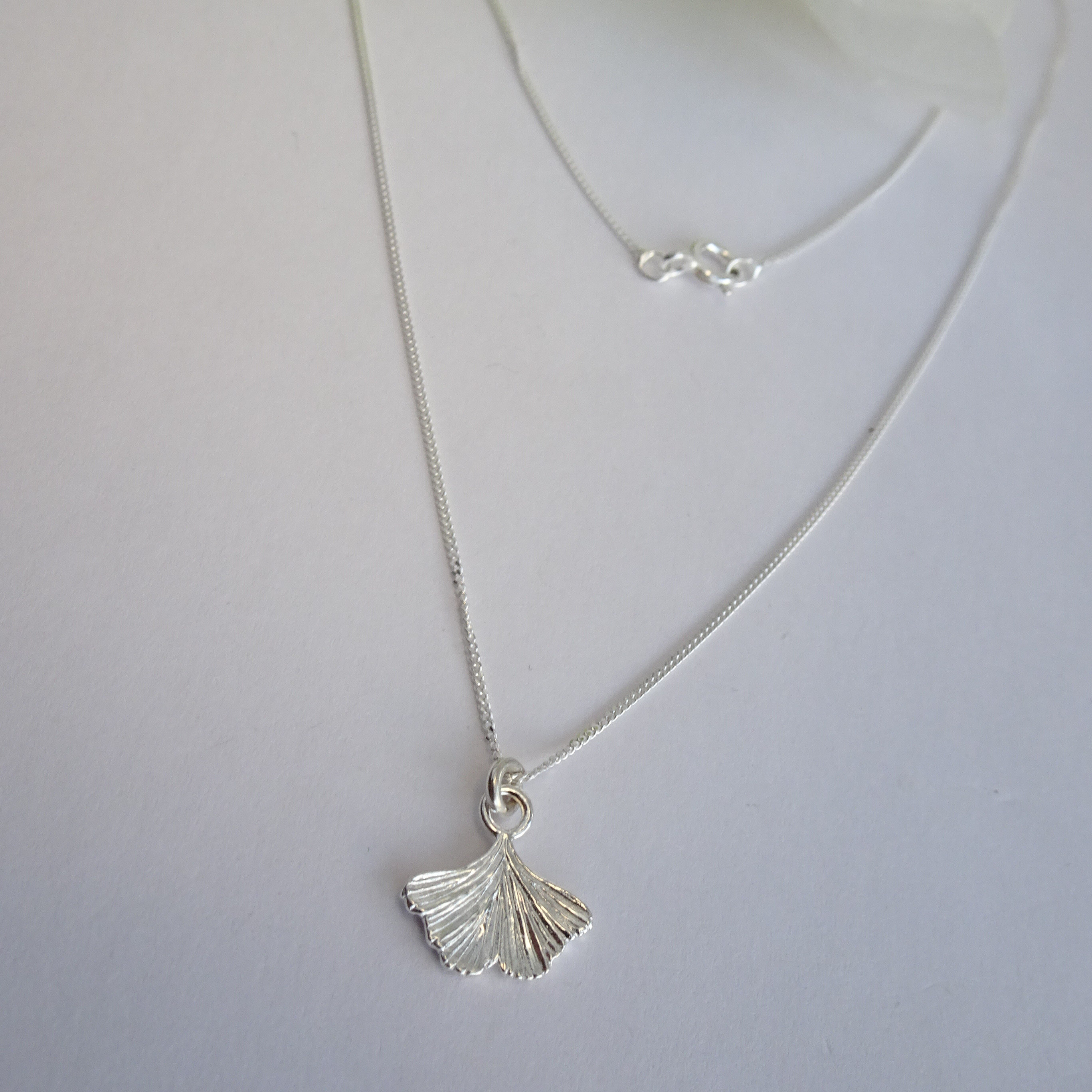 Ginkgo Leaf Necklace. Sterling Silver Necklace. | Etsy