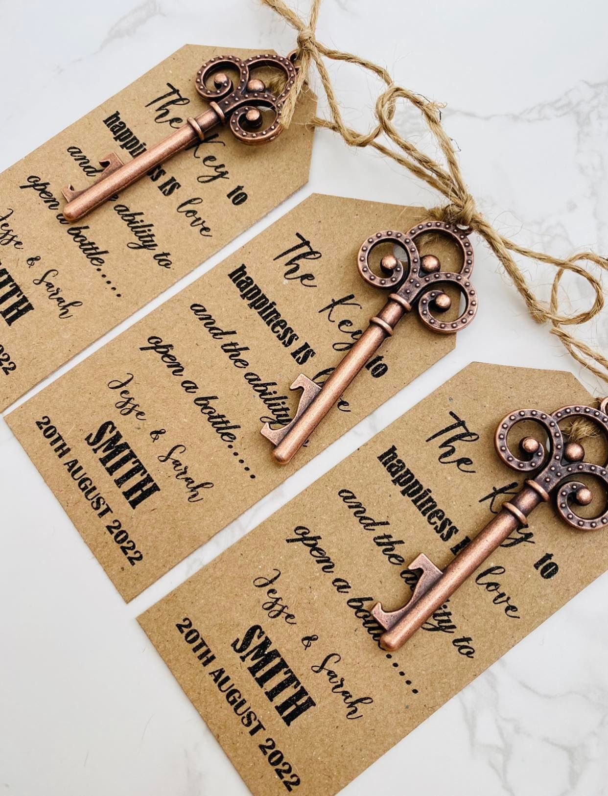 10 Personalised Key Bottle Openers Wedding Favours Choice of Etsy