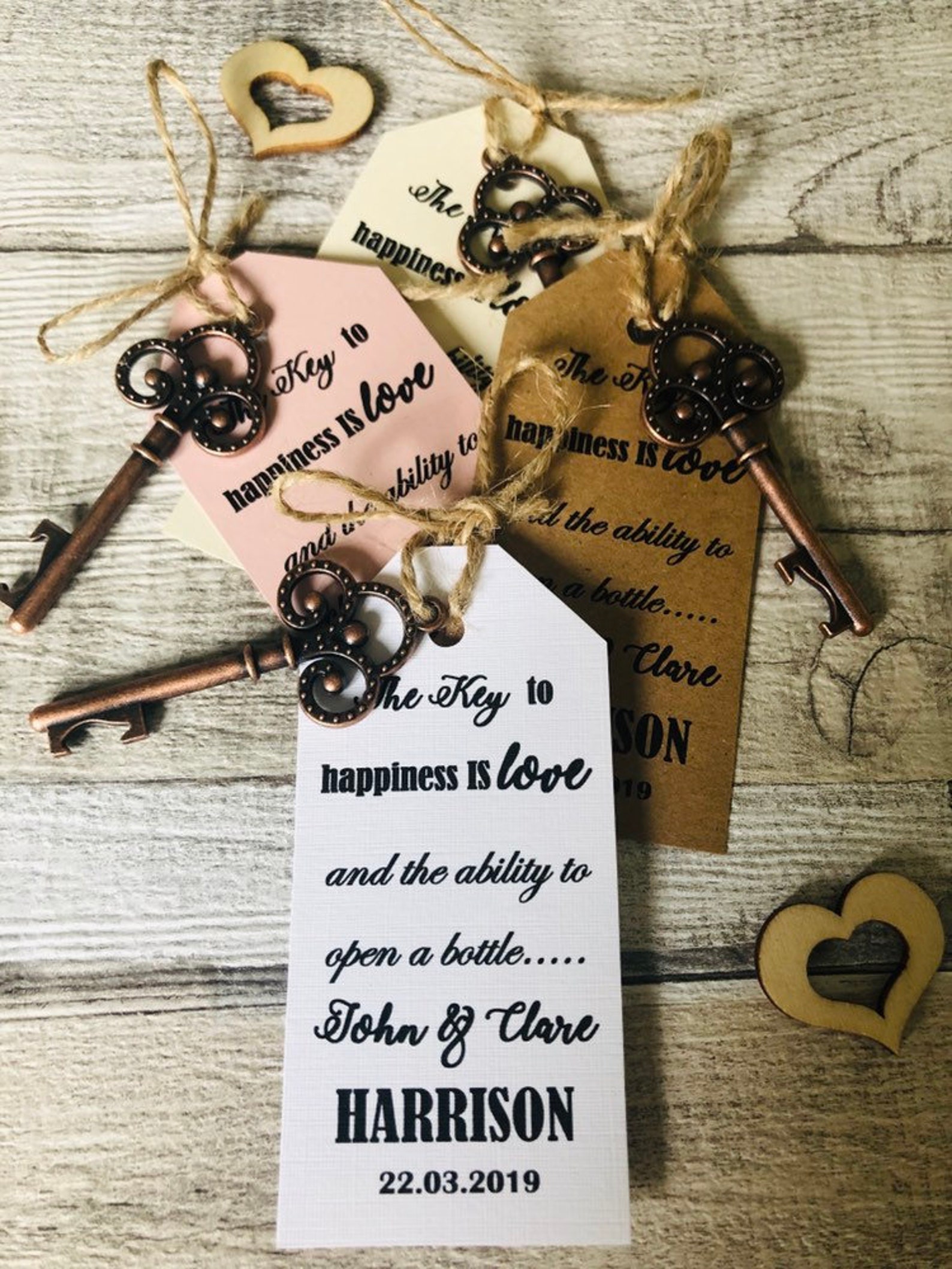10 Personalised Key Bottle Openers Wedding Favours Choice of Etsy