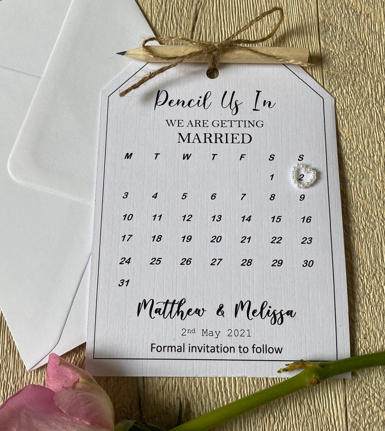 Save The Date Calendar Card 