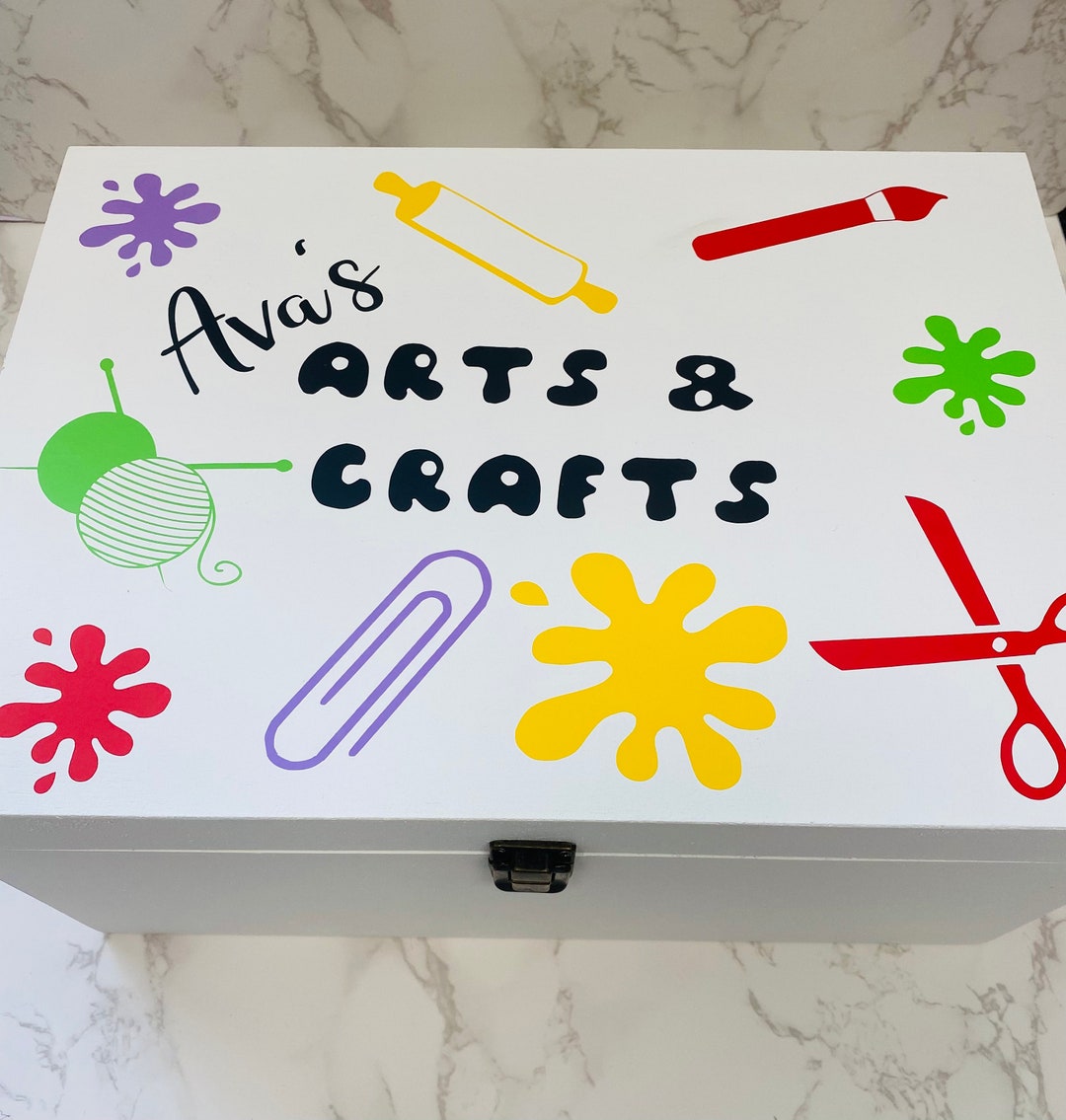 Large Personalised Arts and Crafts Box Handcrafted - Etsy