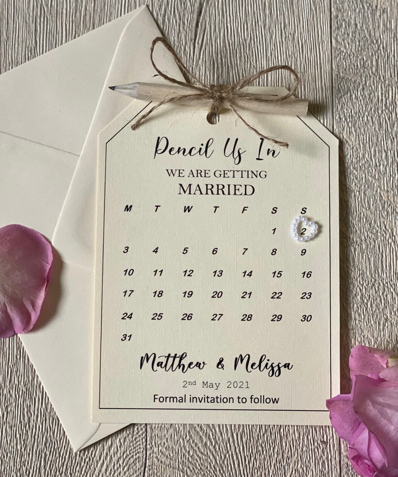 Save The Date Calendar Card 