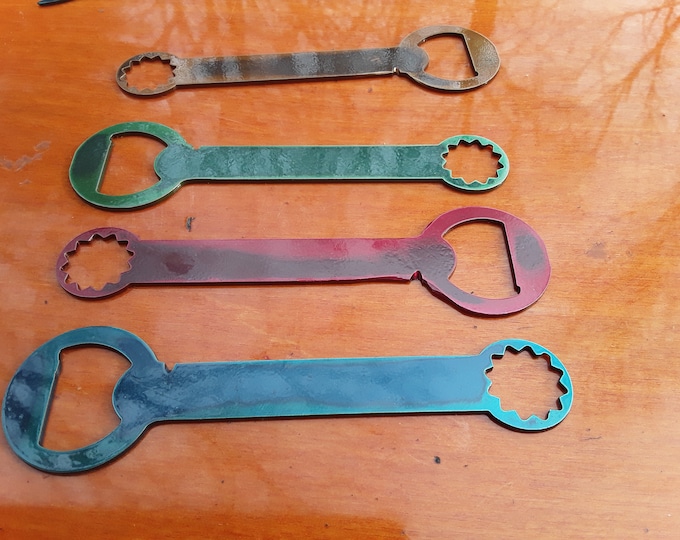 wrench bottle opener with a wire stripper.