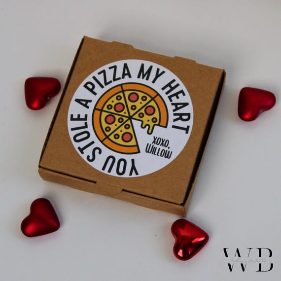 Pizza My Heart Pizza Gummy Valentine - Personalized Classroom Valentine- Candy Kids Personalized Unique Cute Party Favors for Kids