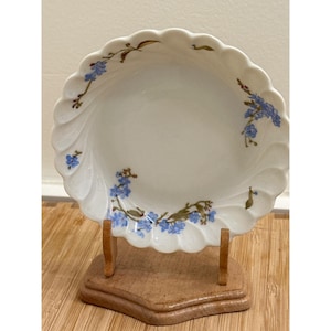 Vintage Genuine Haviland Limoges 4.5&quot; Dish with Delicate Blue Flowers - Signed by Franklin Haviland