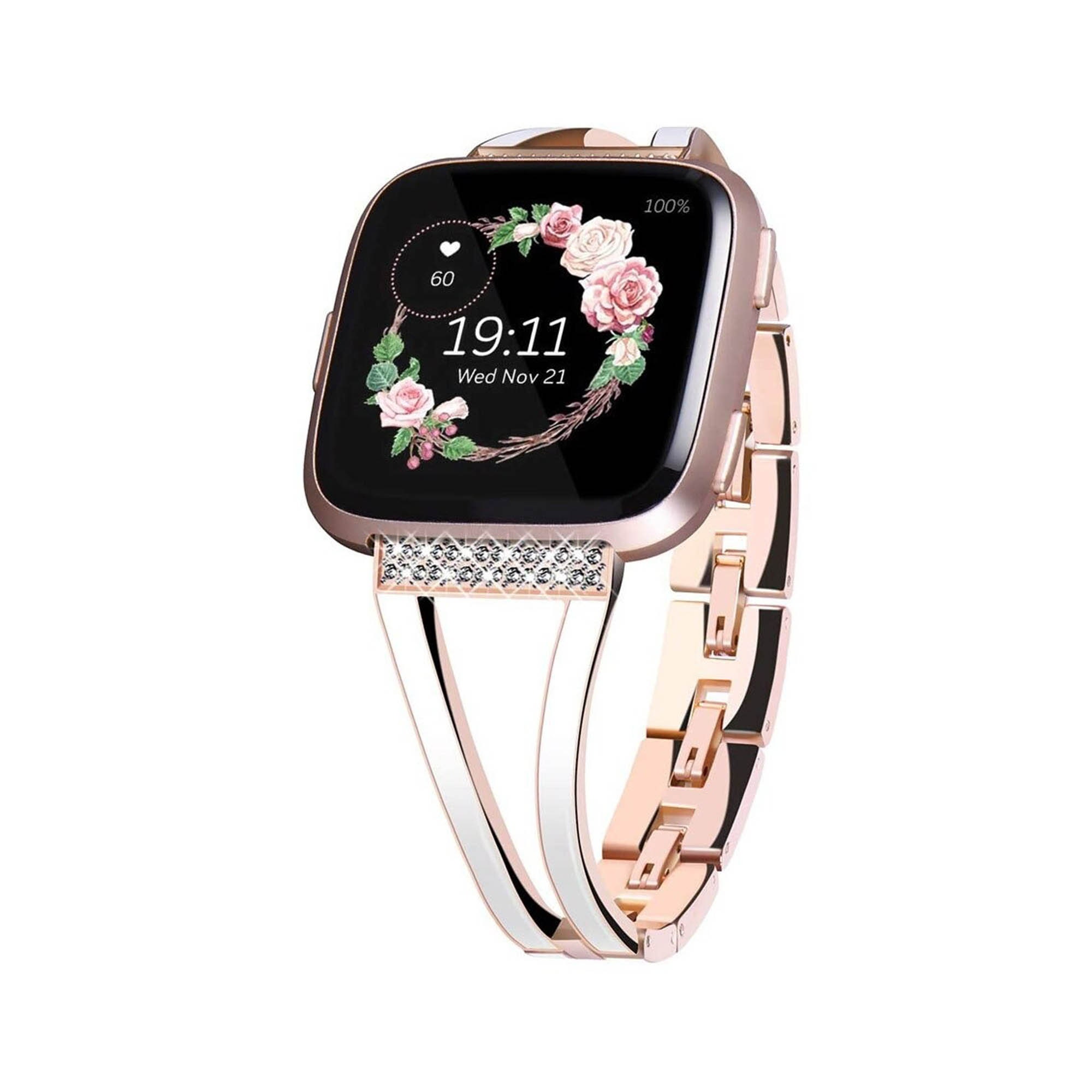 Correa para Fitbit Versa 4 - Acero inoxidable - Eslabones - Dorado Rosa