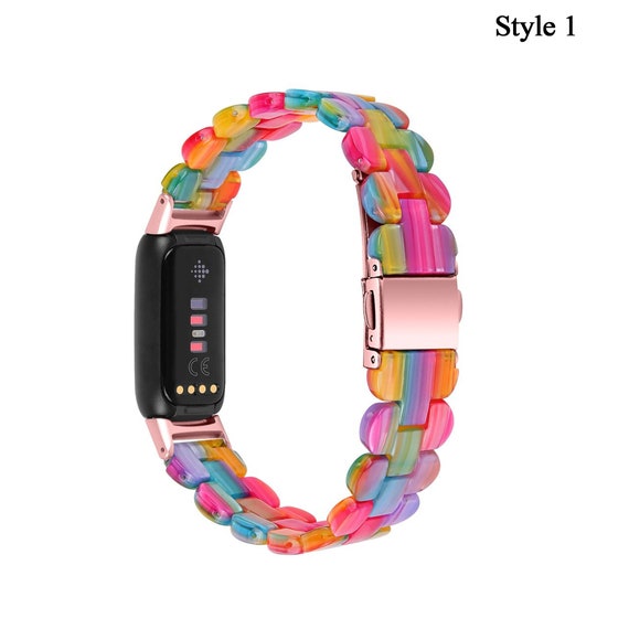 Fitbit Luxe Resin Band for Women, Fitbit Luxe Band Rainbow, Fitbit Luxe  Strap Watch Band, Fitbit Luxe Replacement Bands Gift for Girl 