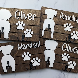 Dog Leash Holder, Leash Holder, Shiplap Leash Holder, Personalized Leash holder, 3D Dog Butt Leash Holder, Housewarming Gift, Pet Owner Gift