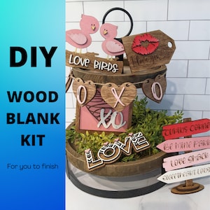 DIY Valentines Day Tiered Tray Blank, Tiered Tray Paint Kit, Tiered Tray Blanks, DIY kit, Do it yourself, DIY kit for adults, Craft Kit