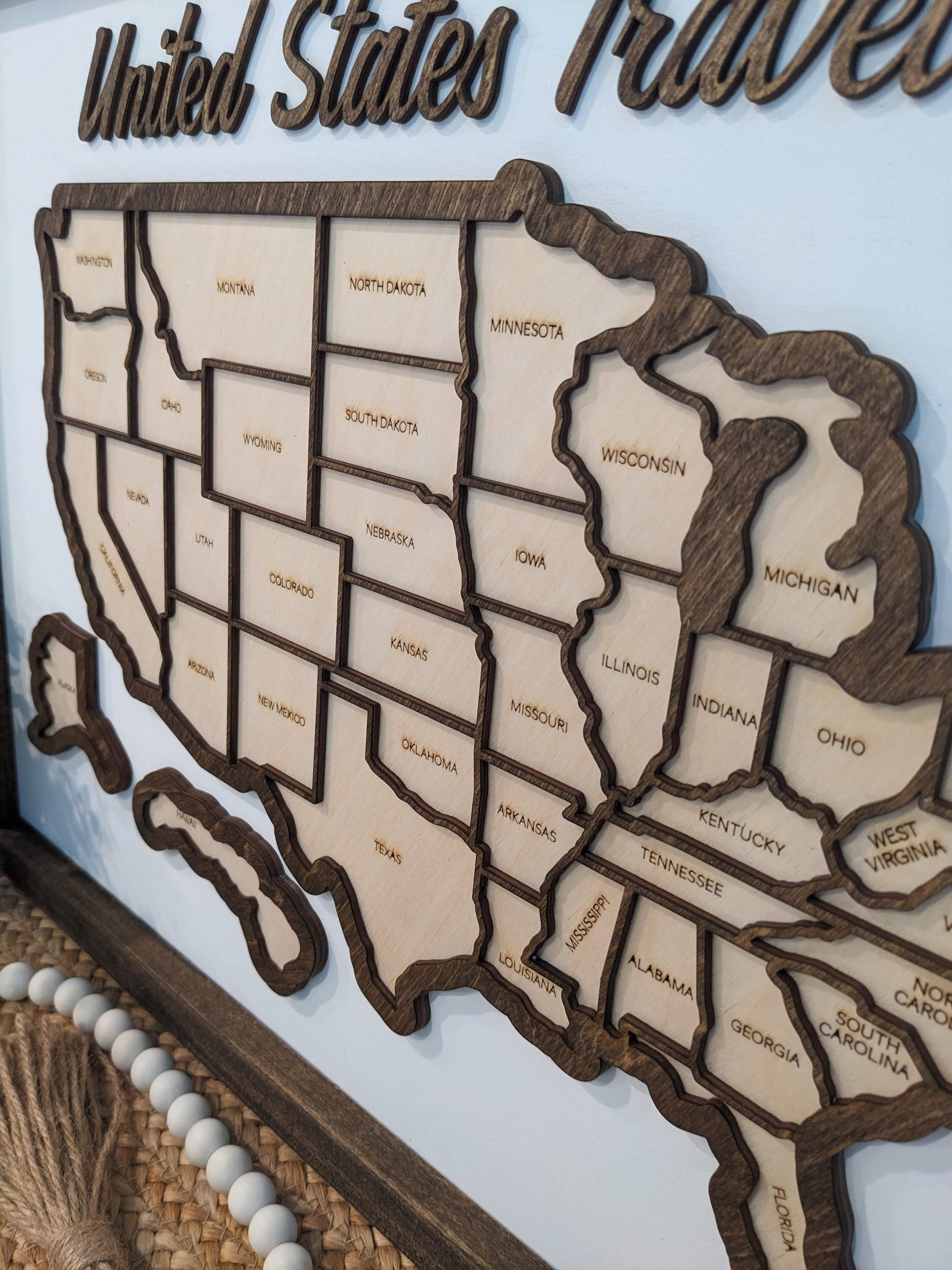 Wooden United States Travel Map, National Parks Push Pin Map - Etsy
