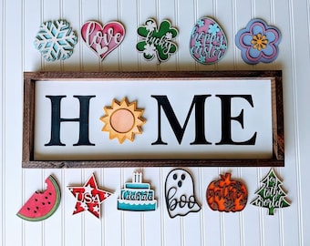 Interchangeable HOME Sign, Seasonal Decor, New Home Gift