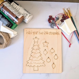 DIY Christmas Tree Ornament Kit, Build Your Own Holiday Ornament, Pop-Out Wood Craft Kit for Kids, Christmas Wood Craft, Diy wood project