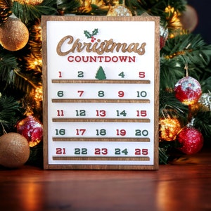 Christmas Countdown Sign, Santa Tracker, Advent Calendar, Holiday Countdown, Holiday Decor, Days Til Christmas Sign, Farmhouse Christmas