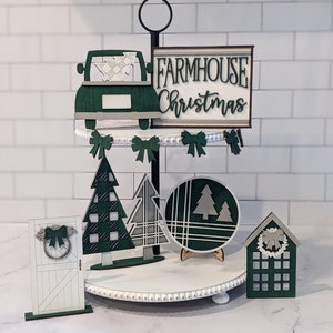 Farmhouse Christmas Tiered Tray Decor, Home Decor, Wood Signs, Farmhouse Decor, Christmas Decor, Tiered Tray, Housewarming Gift, Centerpiece