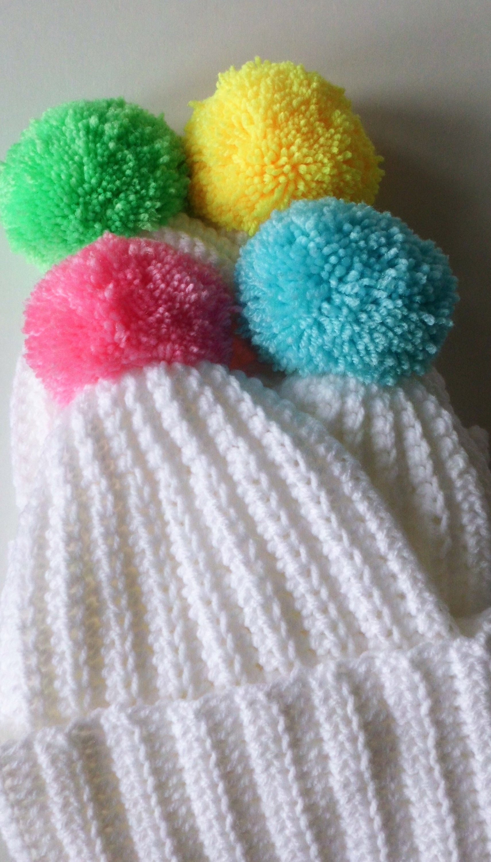 colourful bobble hat
