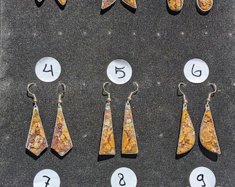 Pendientes colgantes de jaspe hechos a mano: joyería bohemia con un toque terroso