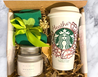 Coffee Spa Gift, All Natural Scrub cadeau, Ontspannend Verjaardagscadeau voor haar, Birthay Day Self Care Verwennerij, Denk aan je, Koffie Cadeauset