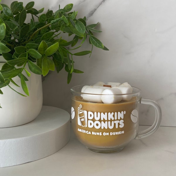 Doughnut Candle with Marshmallows Gift, Latte Candle, Coffee Gift, Coffee Kitchen Décor, Coffee Candle Lover , Unique  Candles