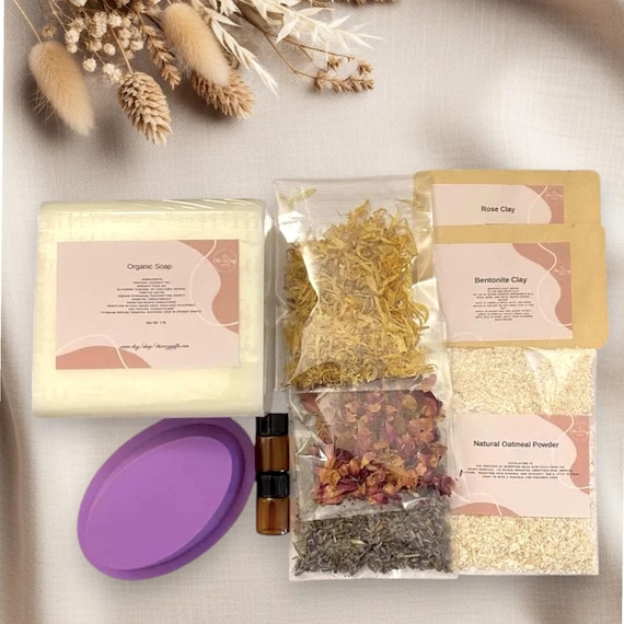 DIY Organic Soap Making Kit: Natural Lavender Rose Soap