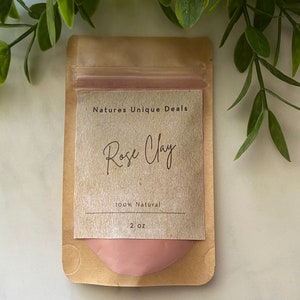 100% Natural Kaolin Rose Clay Powder  2 ounce