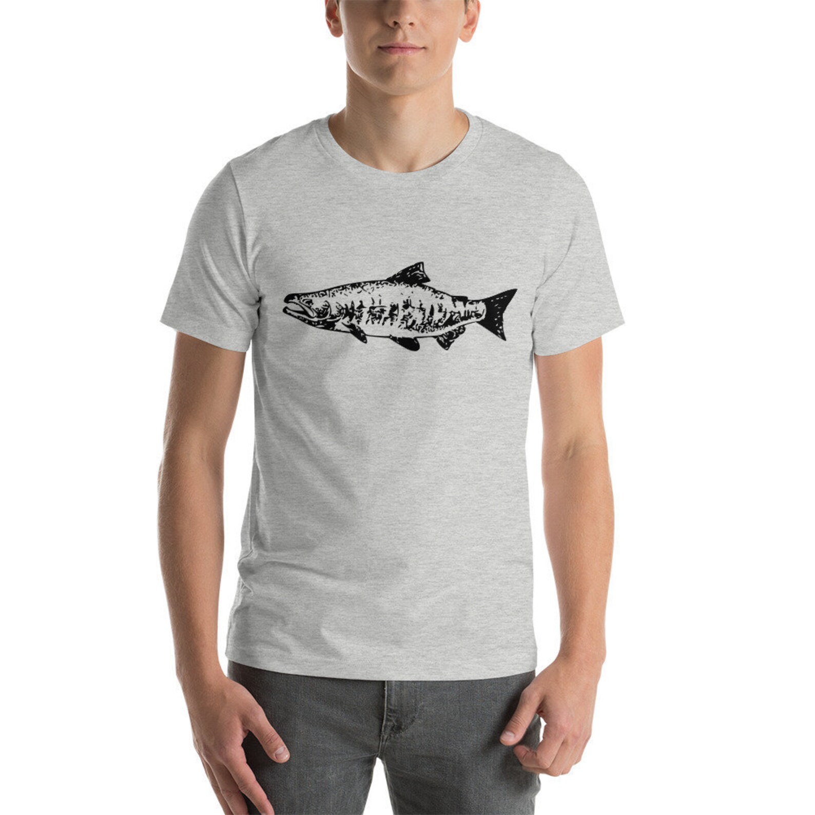 Salmon Fish Tshirt / Salmon Fishing Shirt / Fish Short Sleeve Etsy
