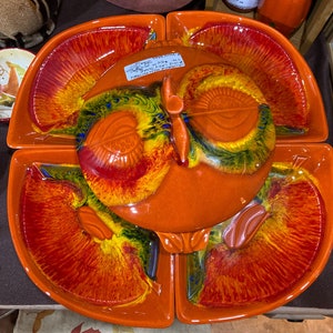 Orange California Pottery Lazy Susan MCM