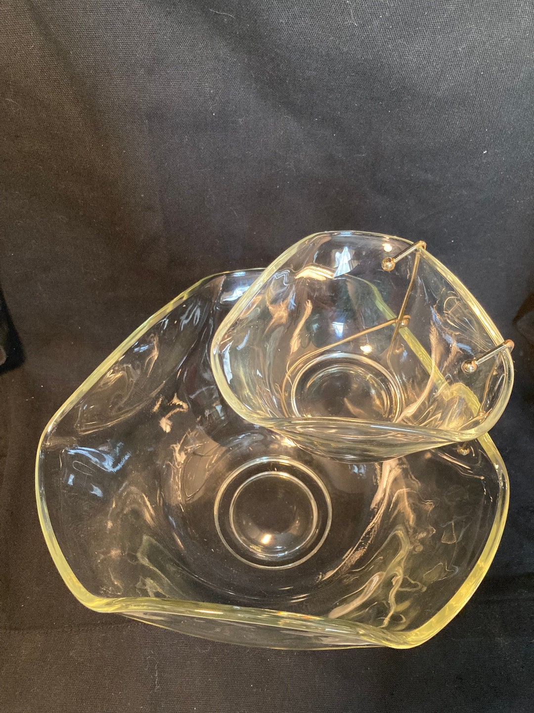 Modern Tri Top Chip and Dips Set by Indiana Glass With Etsy