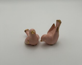 Mid Century Vallona Starr Pink Ceramic Birds. [beesme]