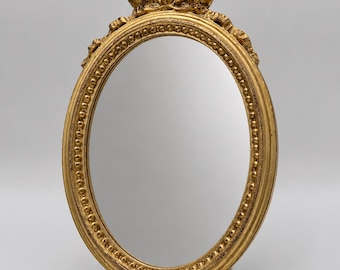Mid Century Decorative Crafts Italian Florentine Gilded Oval Mirror