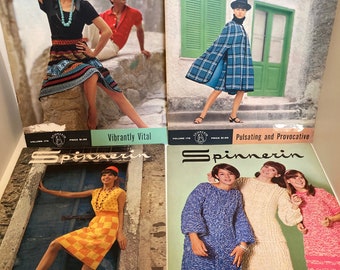 Set of 4 Spinnerin Knitting Pattern Book from 60s [beesme]