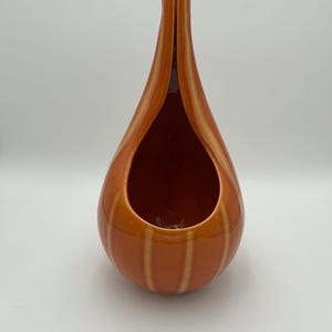 Hull Pottery Persimmon Orange Continental Open Front Vase