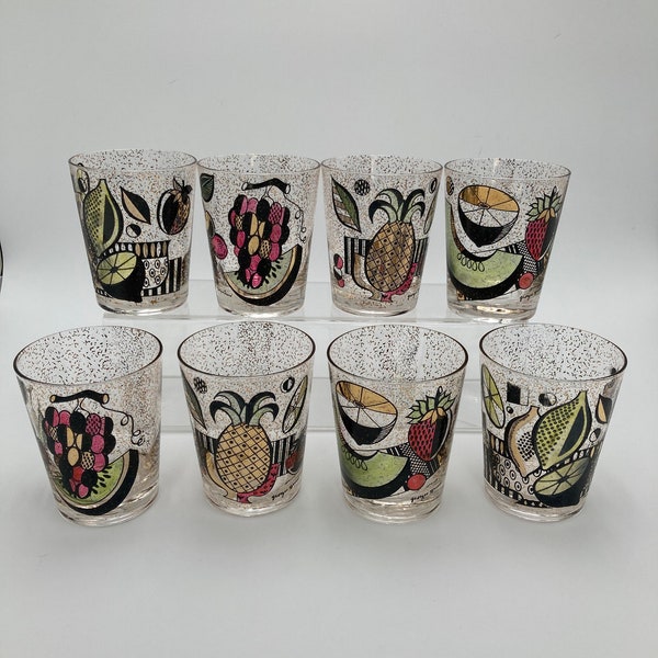 Georges Briard Ambrosia Mid Century Modern Low Ball Glasses. Set of 8 [beesme]