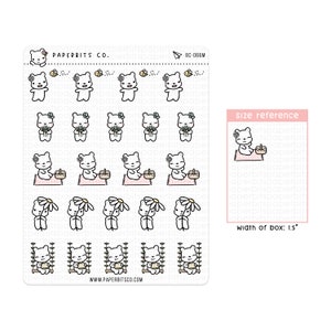 Bären Charakter - Spring Garden ( BC-066 ) - 1 Sticker Bogen // Für Planer und Bullet Journals
