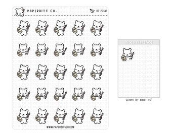 クマのキャラクター - 絵を描く、芸術的／手芸をする (BC-275) - ステッカーシート1枚 // プランナーやバレットジャーナル用