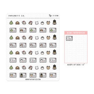 Süße Weihnachtspostkarten Aufkleber (ST-070, ST-078) - 1 Stickerbogen // Für Planer und Bullet Journals