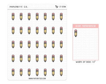Icônes crayon (ST-029) - 1 feuille d’autocollants // Pour les planificateurs et les Bullet Journals