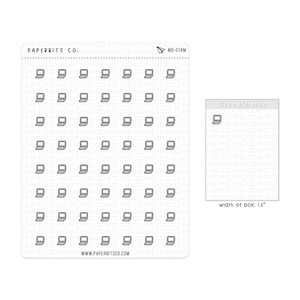 Cute Laptop Mini Bullet Icons (MB-014) - 1 Sticker Sheet // For Planners and Bullet Journals