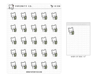 Bear Character - Bear Spending Money/Holding Cash (BC-152) - 1 Sticker Sheet // For Planners and Bullet Journals